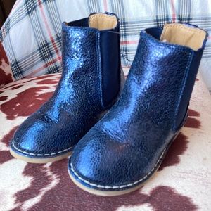 Girls J Crew Factory Navy Sparkle Boots size 9